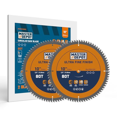 MASTER DEPOT 10" 80T Carbide Finish Saw Blades (2-Pack)