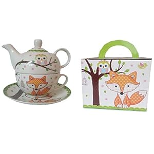 Tea for one ~ vos + uil ~ set theemok + theepot met kopje theeservies
