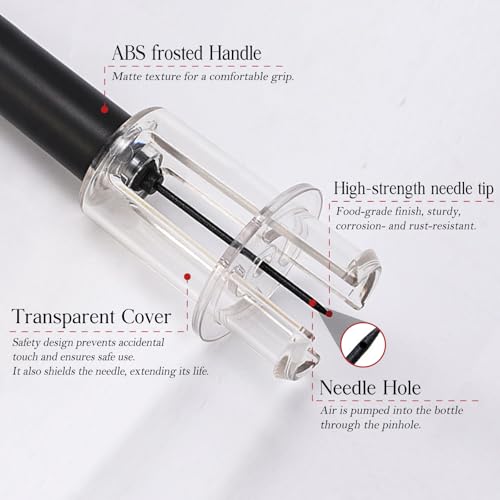 Miniatura 3 de Fbbules Set De Sacacorchos De Aire A Presión, Incluye Corta Cápsulas, Bomba Vacio Tapon Y Vertedor, Abridor De Vino Profesional Funcional, Regalo Ideal Para Los Amantes Del Vino Navidad