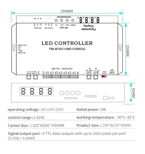 Consola controlador LED para tiras WS2812 con música 3