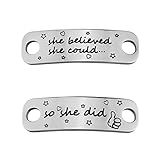 Rantanto 1 Pair Shoe Lace Tag Inspirational Shoe Lace Charm For Female (WL0303 She Believed She...