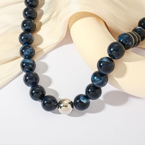 LILIE&WHITE Dark Blue Chunky Bead Choker for Women by LILIE&WHITE - Used condition - Image 5