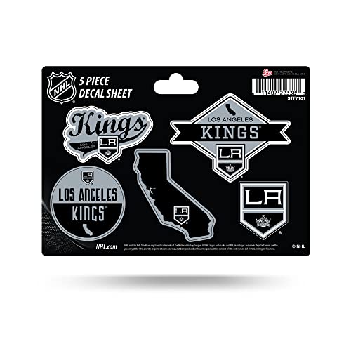 Rico Industries NHL Los Angeles Kings 5-PC Sticker Sheet 5 Pack Decal Sheet 6" x .25",White