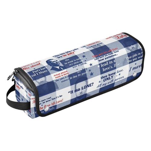 Bolsa de viaje para herramientas de cabello con tapete resistente al calor, diseño doble capa para plancha y accesorios, color azul marino con patrón de cuadros miniatura 1