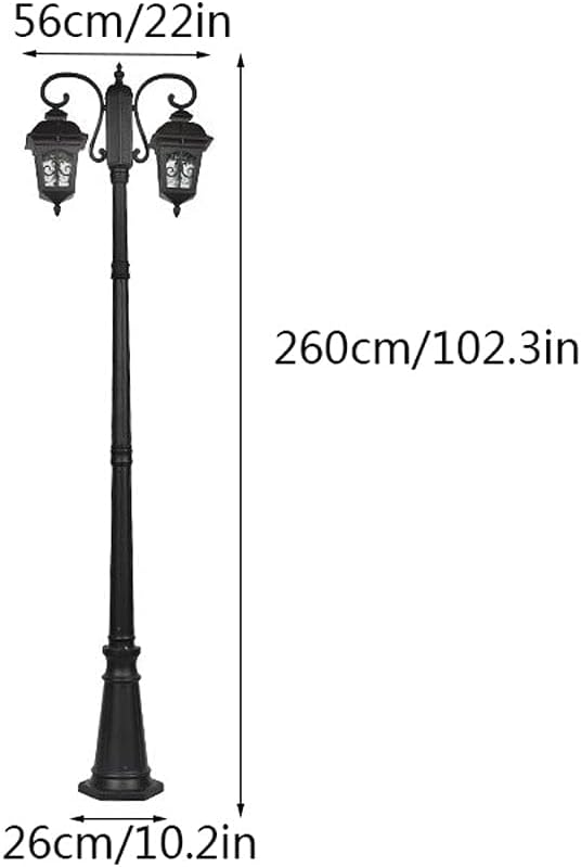 Lámpara de Poste Exterior Retro Negra 175 cm miniatura 3