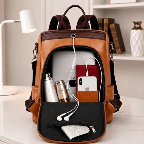 Image of VISMIINTREND Backpack Bags for Women | Rakhi Gift for Sister | Vegan Leather Laptop Bag for Women Office, Backpack for College, Daily Travel Bagpack - Rakshabandhan Gift For Sister