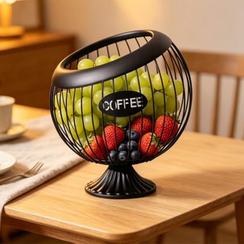 Cesta de frutas de hierro con diseño nórdico resistente para un salón sofisticado 5
