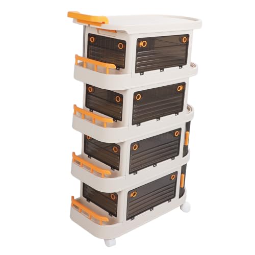 Carrinho Multiuso Com Rodas, Carrinho de Armazenamento Multifuncional PP de Grande Capacidade, Resis