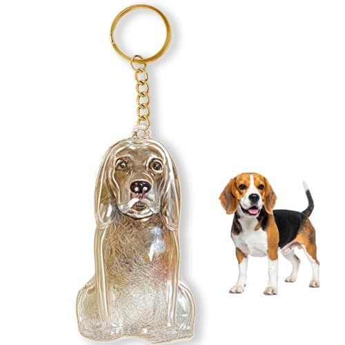 Glamifyr Beagle Schlüsselanhänger für Tierhaare,Schlüsselanhänger Hundehaare,Hundehaar Anhänger, Hund,Taschen Anhänger,Kapsel,kreatives Gedenkgeschenk für Tierliebhaber
