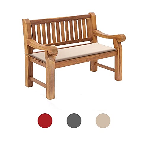 Trueshopping Red Water Repellent Outdoor Garden Bench Cushion Pad (115cm Length) - Ideal for Swing Seats, Wooden Benches and Plastic Seating