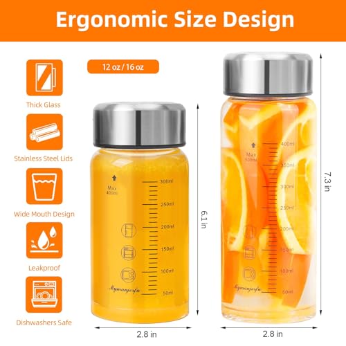 Bouteille en verre de 355 ml réutilisable anti-fuite pour protéines - 3