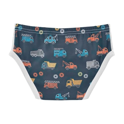 CHIFIGNO Briefs for Boys Cute Cartoon Truck Blue Cotton Boys' Underwear Printed Breathable Underwear Briefs2