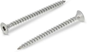 Chipboard Screws 8 x 100 mm Pack of 10 A2 Stainless Steel Wood Screws Countersunk Head Full Thread with Reinforced Head meinschraubenversand.de