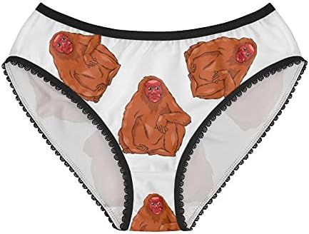 Uakari Animal Cartoon Panties, Uakari Animal Cartoon Underwear, Briefs, Cotton Briefs, Funny Underwear, Panties For Women