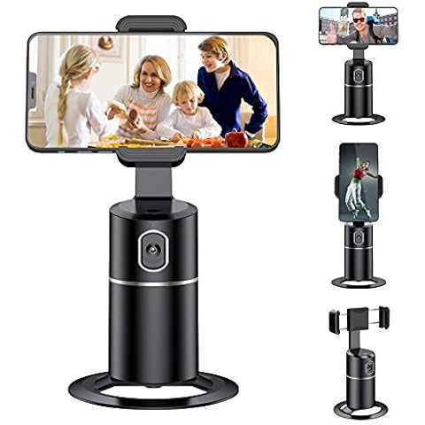 Auto Face Tracking Phone Holder Tripod, No App Required, 360° Rotation Smart Face Body Tracking Tripod Selfie Phone Camera Mount Cell Phone Stand for TIK Tok, Vlog, Live Streaming, YouTube Video Cover