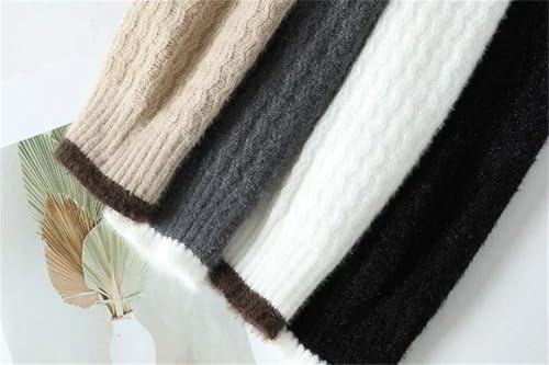 Men's Knit Sweater Long Sleeve Solid Color Thick Pullovers Vintage Top3