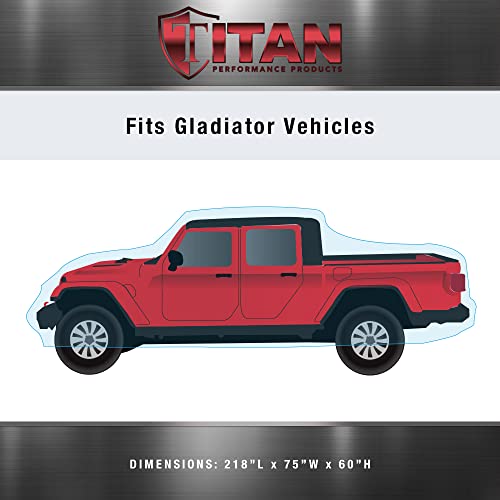 Image of Titan Premium Multi-Layer PEVA Car Cover for Gladiator Pick-up Trucks 218 inch. Waterproof, UV Protection, Anti-Scratch Protective Lining, Driver-Side Zippered Opening. Fits Gladiator Pickup Trucks.