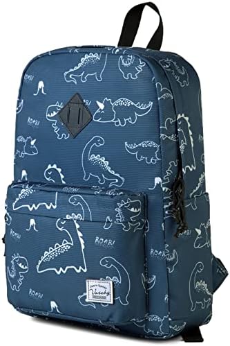 VASCHY Backpack for School, Lightweight Water Resistant Bookbag Casual Daypack for Man/Boys Dinosaurs