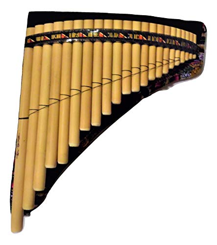 Bamboo Pan Flute 22 Pipes Natural Bamboo Tuned Mi Minor Case Included - #TOP4