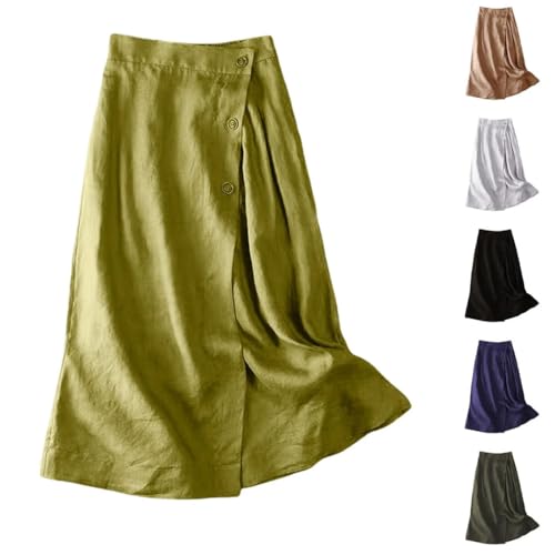 Women’S Textured Pleated Midi Skirt Elastic Waist A-Line Non-Stretch Loose Fit Structured Silhouette3