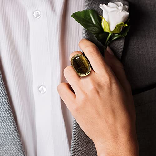 Bwy 99 Adjustable Tiger Stone Rings For Women,Gold Plated Rings Women Ajustable Ring Womens-Perfect Gold Stone Rings #TOP5