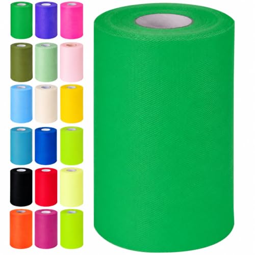 Green Tulle Fabric Rolls 6 Inch by 100 Yards Tulle Roll Spool Fabric