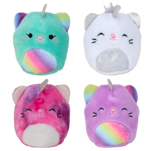 Squishville By Squishmallows Sqm0078 Mystery Squad, Four 2, Irresistibly Soft Colourful Plush Caticorns, Mini Squishmallows #TOP3