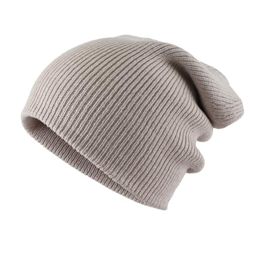 Home Prefer Mens Winter Hats Thick Knit Cuff Beanie Cap Warm Stocking Beanie Hat (Nature Stone, 1)