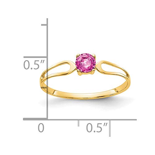 Real 14k Yellow Gold 4mm Pink Sapphire Engagement Ring2