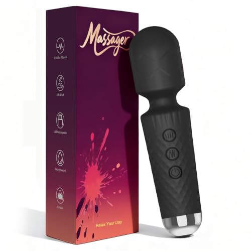 Upgraded Handheld Rose Black Mini Massager with 20 Modes