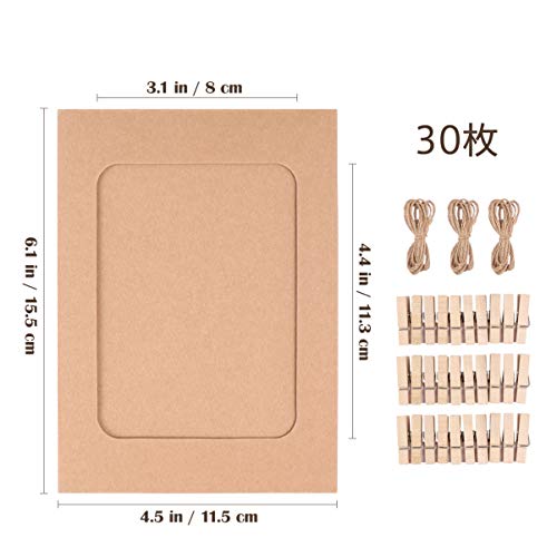 Garneck Moldura de papel, suporte de foto com clipe DIY para fotos de 10,16 x 15,24 cm, 30 peças de