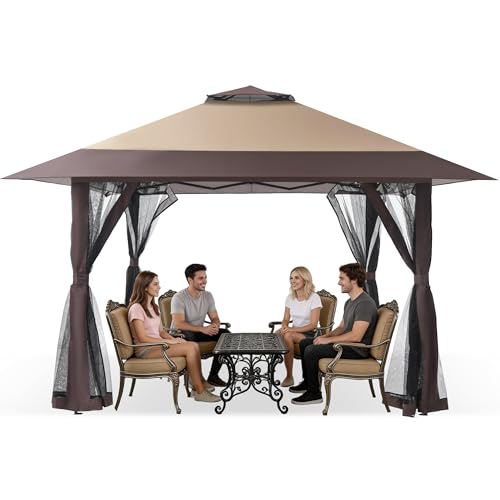 GAFETE 13x13 Pop Up Gazebo, Outdoor Canopy Tent with 4