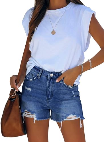 Image of MODARANI Denim Shorts for Women Distressed Jean Shorts Ripped Summer Hot Short