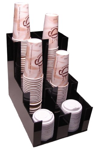 RCS Plastics Cup Lid Holder Dispenser Coffee Cup Beverage Caddy Countertop Organizer 2wx3d Organize Your Coffee Counter with Style (1007) Heavy Duty