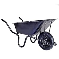 Builders WHEELBARROW 130kg / 85Ltr Toughened Metal Tray Ideal Heavy Duty Builders Gardeners Barrow 1 Wheel with All Terrain Pneumatic Tyre