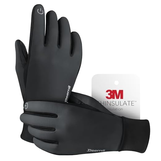Deemii Winter Gloves Men Women Made with 3M Thinsulate, Lightweight Thermal Warm Gloves for Cold Weather with Touch Screen Fingers, Water Resistant Running Gloves for Cycling, Hiking, Driving