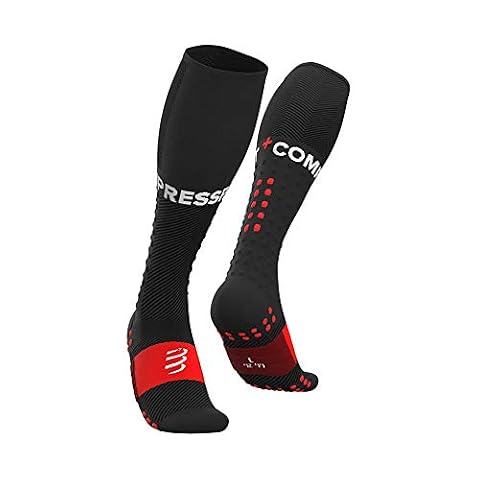 COMPRESSPORT - Skarpety kompresyjne Full Socks Run - Wsparcie mięśni - Bieganie i Triathlon - Do Treningu i Konkurencji - Ultralekkie, czarny, 39/41 EU