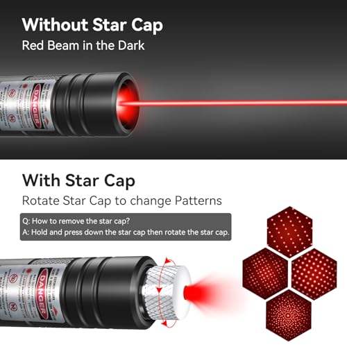 [Professional] Rechargeable Red Laser Pointer High Power Red Beam Laser Light Long Distance Range For TV/LED/LCD Screens Tactical Flashlights Presentation Office/Outdoors/Astronomic/Construction [001]