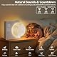 RETEYUNG Mondlampe mit Tageslichtwecker, 2 Wecker, Mondlicht RGB 8 Colors, 10 Natürlicher Klang, Nachttischlampe 3 Stufige Nachtlicht Wake up Light für Schlafzimmer Wohnzimmer (Weiß)