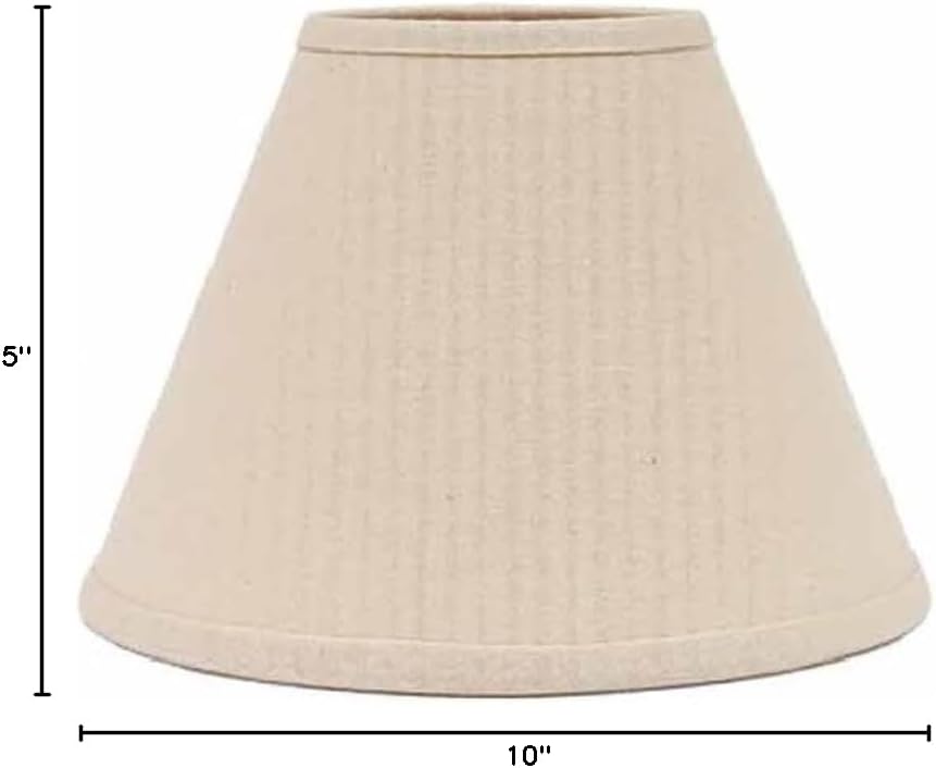 Small Lamp Shade, Cotton Fabric Lampshade for Table Lamp & Floor Light, 10 inch Regular Clip, Natural Linen Hand Crafted, Farm House Solid Buttermilk