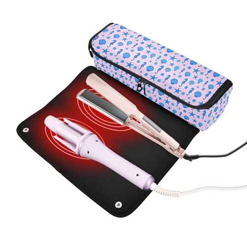 Bolsa de Viaje para Herramientas de Cabello con Estera Resistente al Calor para Plancha Rizada, Plancha, Secador Plano de Pelo, Diseñada para Mujeres miniatura 2