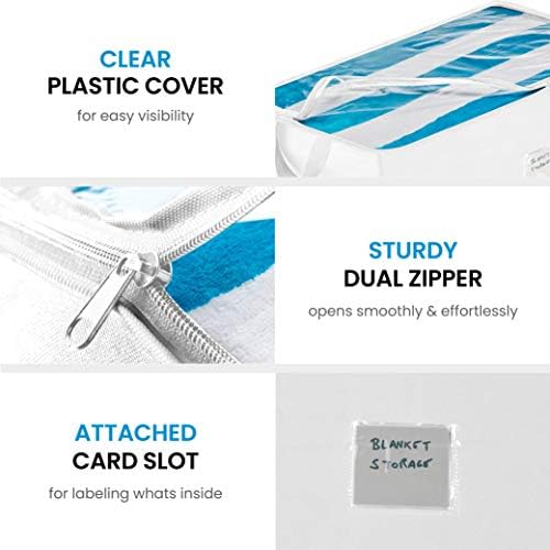 Premium Underbed Storage Bag 600D (2-Pack) Clothes Storage Boxes with Zips, Storage Bags for Bedding, King Size Duvet, Linen, Pillow, Shoe - Under Bed Storage Bags for Clothes, Bedroom Storage Box Set