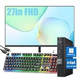 DELL Optiplex 7050 Mini Desktop Computer, Micro PC with 27in FHD Monitor, Intel Core i5-7500, 8GB RAM, 256GB SSD, WiFi,...