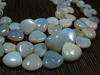 Natural Australian Opal Smooth Heart Briolette- 7.50 Inch Long Strand -Stones Measure- 5-10mm Code-HIGH-6326