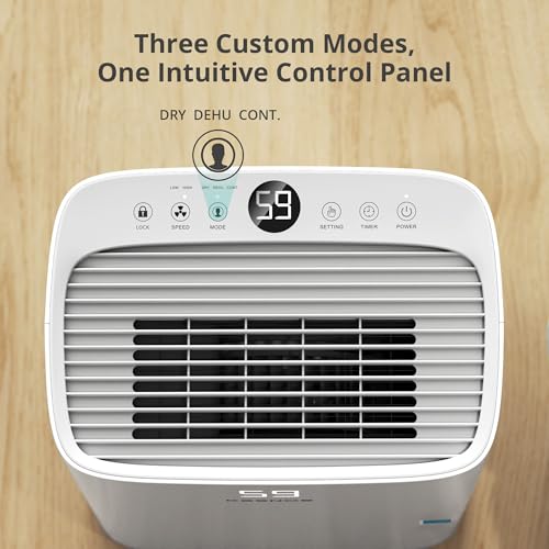 Kesnos 5,000 Sq. Ft. Most Efficient Energy Star 2025 Dehumidifier for Home, 80 Pints Dehumidifier with Drain Hose for Basement, Bedroom, Bathroom, Room, Featuring Front Display, 24H Timer Function by Kesnos - Image 4