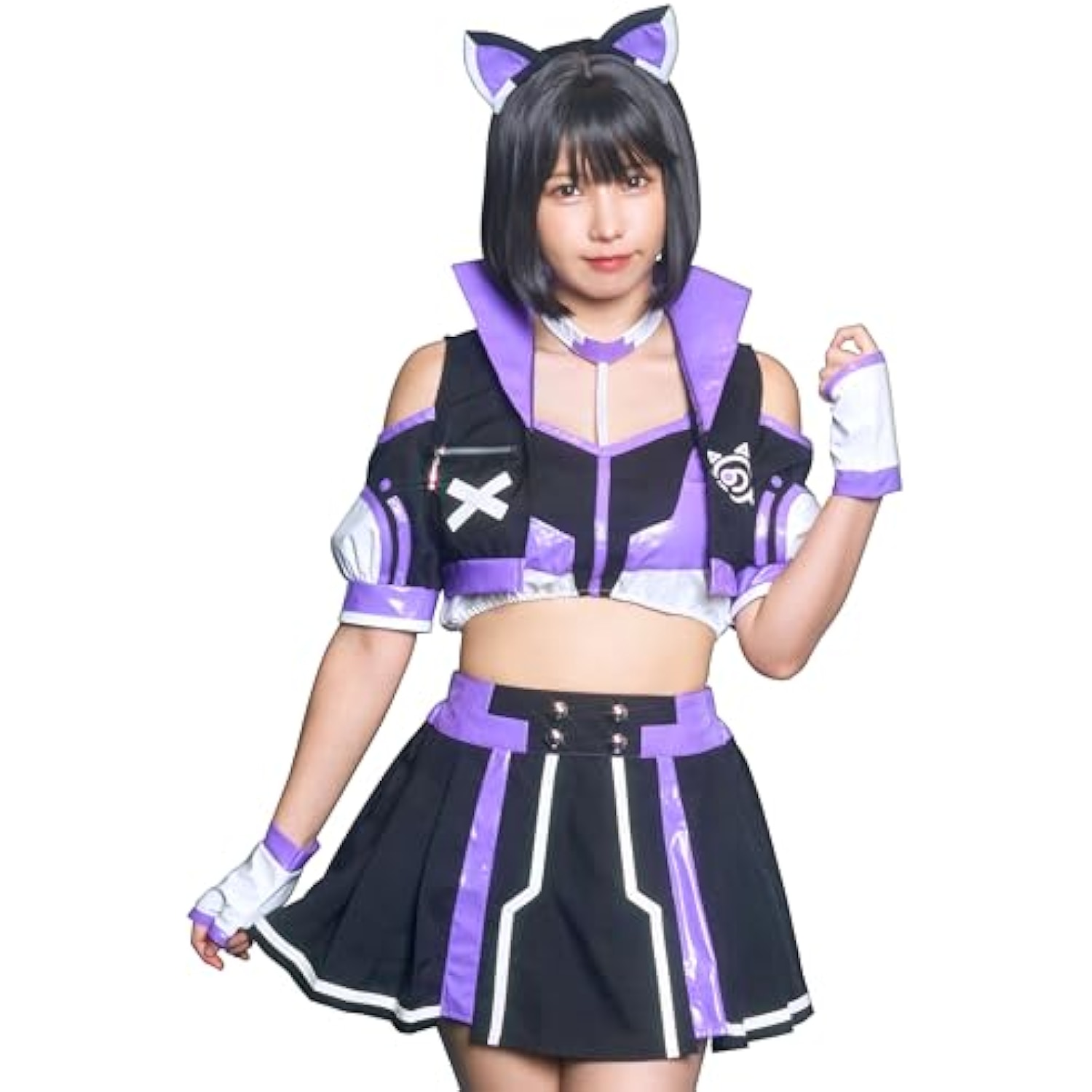 クリアストーン(Clearstone) サイバーイリス コスプレ ハロウィン キャット レディース パープル 詳細画像1