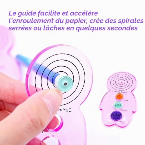 Hyber&Cara Papier quilling kit complet, 19 pcs quilling outils avec 45 couleurs 900 bandes et quilling modele – vue 3