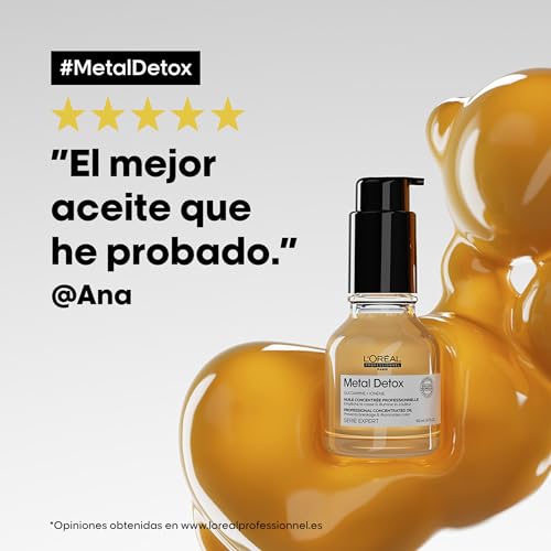 L’Oréal Professionnel, Aceite Concentrado, Tipo de Cabello, Pelo Seco, Apagado, Dañado o Teñido, Protector Térmico, Cabello Más Fuerte y Nutrido, Detiene la rotura, Metal Detox, 50 ml - imagen 10