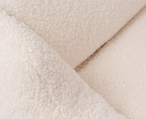 Knuffelwuff orthopädisches Hundebett aus kuscheligem Teddy Material Wollekopp M-L 85 x 63cm Beige | Abnehmbarer Bezug | waschbar | für große, mittelgroße und kleine Hunde
