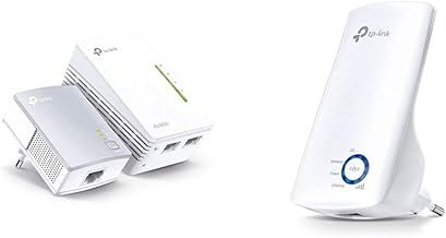 TP-Link WLAN Powerline Adapter Set TL-WPA4220 KIT(WLAN 300Mbit/s, AV600 Powerline) weiß & TL-WA850RE WLAN Verstärker Repeater(300 Mbit/s, WLAN Verstärker, App Steuerung) weiß